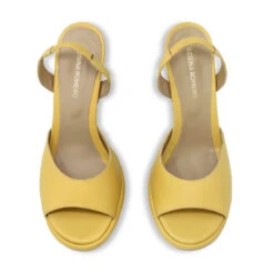 DAVINA 85 - Amarillo Regina Romero Zapato Zapatilla Tacon Alto Para Dama En Piel -Reginaromero Tienda de ventas Regina Romero zapatilla sandalia Davina amarillo piel BN 2