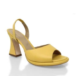 DAVINA 85 - Amarillo Regina Romero Zapato Zapatilla Tacon Alto Para Dama En Piel -Reginaromero Tienda de ventas Regina Romero zapatilla sandalia Davina amarillo piel BN 3