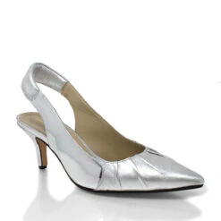 JONES 50 - Plata Regina Romero Zapato Zapatilla Tacon Bajo Para Dama En Piel -Reginaromero Tienda de ventas Regina Romero zapatilla sandalia Jones plata piel 3