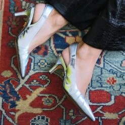 JONES 50 - Plata Regina Romero Zapato Zapatilla Tacon Bajo Para Dama En Piel -Reginaromero Tienda de ventas Regina Romero zapatilla sandalia Jones plata piel 7