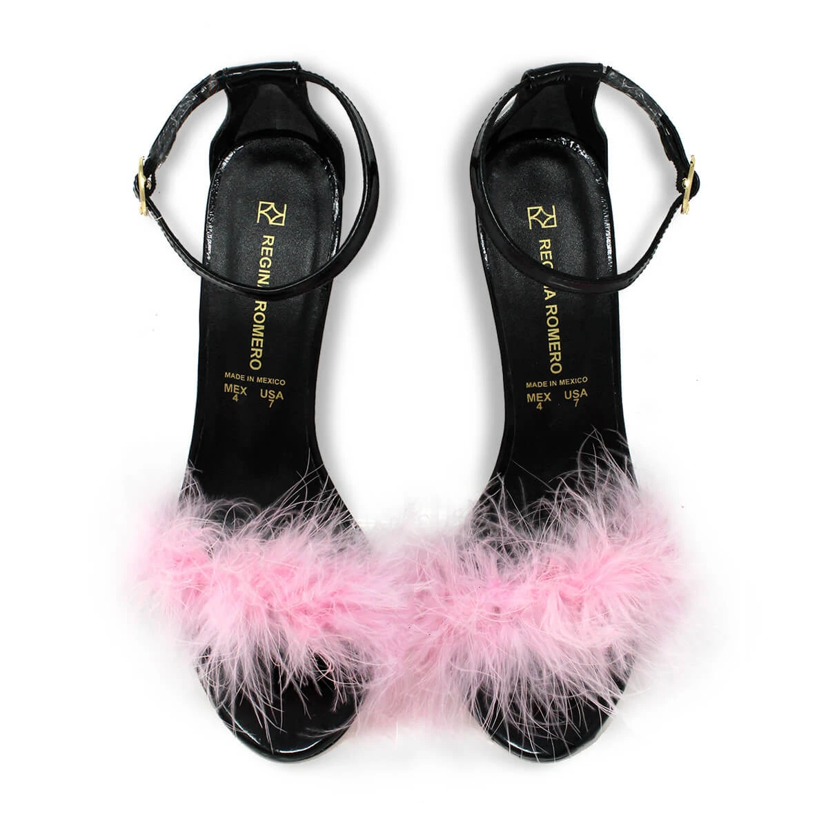 KELLY 85 - Charol Negro Y Rosa Regina Romero Zapato Sandalia Zapatilla Tacon Alto Para Dama En Piel 5 KELLY 85 - Charol Negro Y Rosa Regina Romero Zapato Sandalia Zapatilla Tacon Alto Para Dama En Piel - Imagen 5