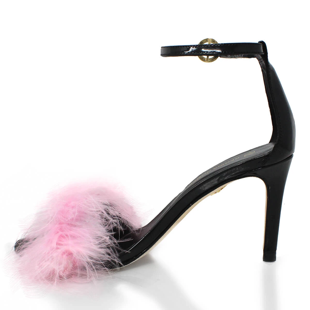 KELLY 85 - Charol Negro Y Rosa Regina Romero Zapato Sandalia Zapatilla Tacon Alto Para Dama En Piel 4 KELLY 85 - Charol Negro Y Rosa Regina Romero Zapato Sandalia Zapatilla Tacon Alto Para Dama En Piel - Imagen 4