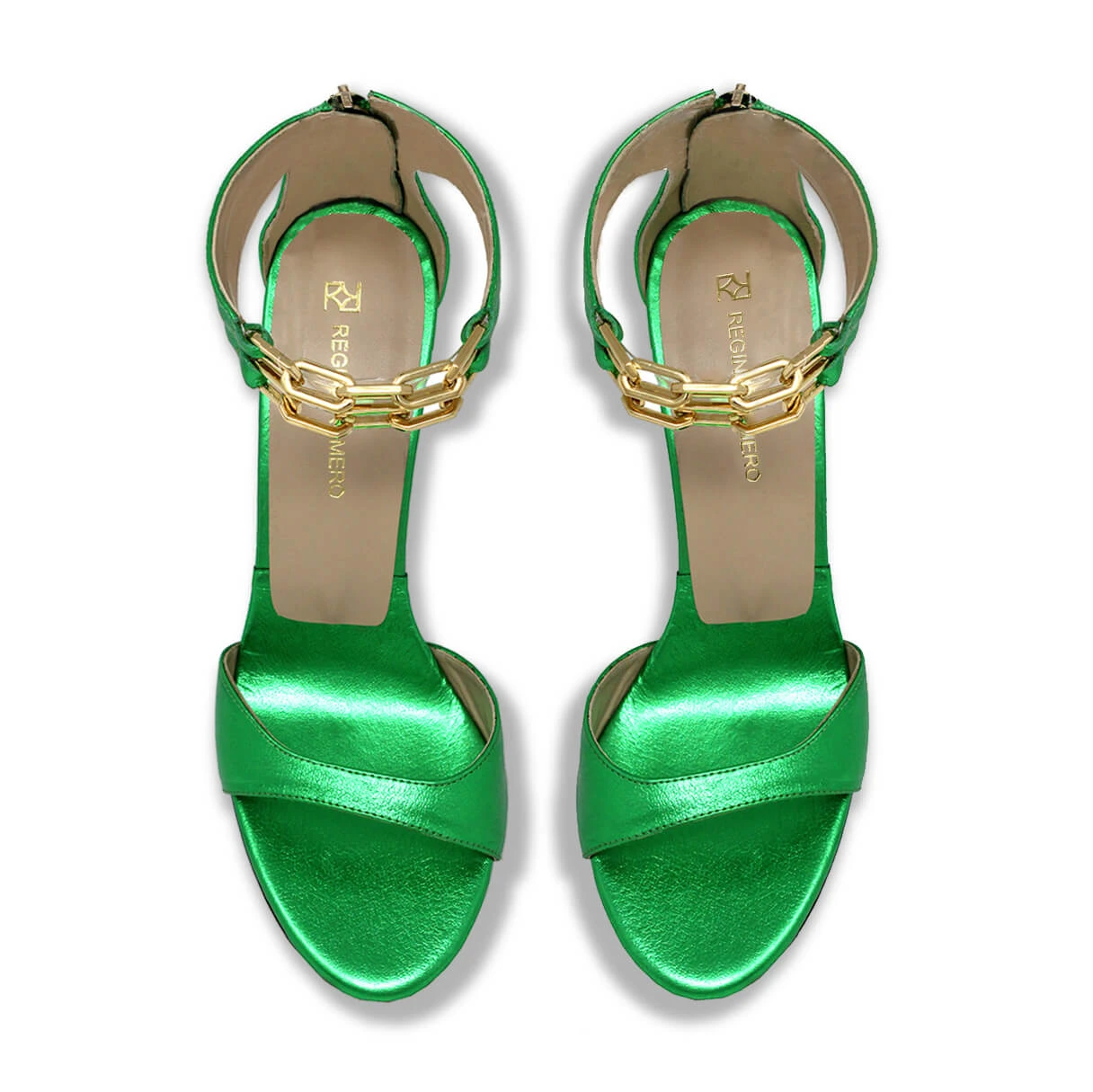 LORENA 85 - Verde Metalico Regina Romero Zapato Sandalia Zapatilla Tacon Alto Para Dama En Piel 6 LORENA 85 - Verde Metalico Regina Romero Zapato Sandalia Zapatilla Tacon Alto Para Dama En Piel - Imagen 6