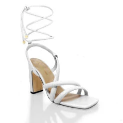 MIA 100 - Blanco Regina Romero Zapato Sandalia Zapatilla Tacon Alto Para Dama En Piel -Reginaromero Tienda de ventas Regina Romero zapatilla sandalia Mia blanco piel 3