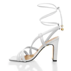 MIA 100 - Blanco Regina Romero Zapato Sandalia Zapatilla Tacon Alto Para Dama En Piel -Reginaromero Tienda de ventas Regina Romero zapatilla sandalia Mia blanco piel 4