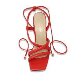 MIA 100 - Coral Regina Romero Zapato Sandalia Zapatilla Tacon Alto Para Dama En Piel -Reginaromero Tienda de ventas Regina Romero zapatilla sandalia Mia naranja piel 2