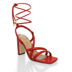 MIA 100 - Coral Regina Romero Zapato Sandalia Zapatilla Tacon Alto Para Dama En Piel -Reginaromero Tienda de ventas Regina Romero zapatilla sandalia Mia naranja piel 3