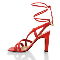 MIA 100 - Coral Regina Romero Zapato Sandalia Zapatilla Tacon Alto Para Dama En Piel -Reginaromero Tienda de ventas Regina Romero zapatilla sandalia Mia naranja piel 4