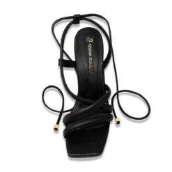 MIA 100 - Negro Regina Romero Zapato Sandalia Zapatilla Tacon Alto Para Dama En Piel -Reginaromero Tienda de ventas Regina Romero zapatilla sandalia Mia negro piel 2