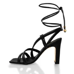 MIA 100 - Negro Regina Romero Zapato Sandalia Zapatilla Tacon Alto Para Dama En Piel -Reginaromero Tienda de ventas Regina Romero zapatilla sandalia Mia negro piel 4