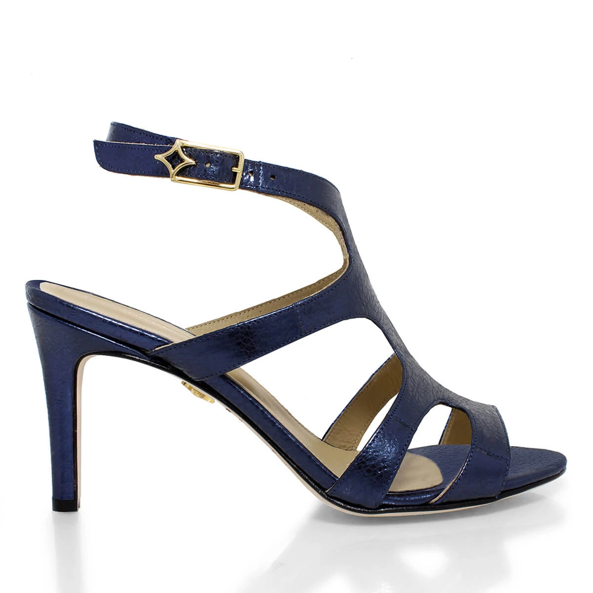 MILA 85 - Azul Metalico Regina Romero Zapato Sandalia Zapatilla Tacon Alto Para Dama En Piel 1 MILA 85 - Azul Metalico Regina Romero Zapato Sandalia Zapatilla Tacon Alto Para Dama En Piel