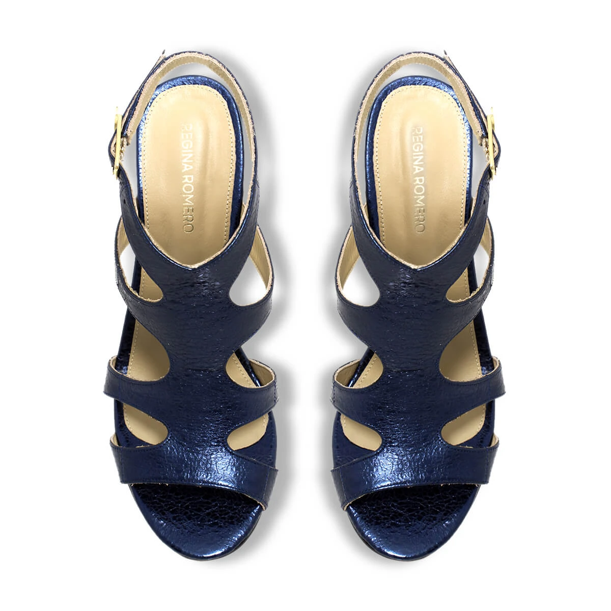 MILA 85 - Azul Metalico Regina Romero Zapato Sandalia Zapatilla Tacon Alto Para Dama En Piel 7 MILA 85 - Azul Metalico Regina Romero Zapato Sandalia Zapatilla Tacon Alto Para Dama En Piel - Imagen 7