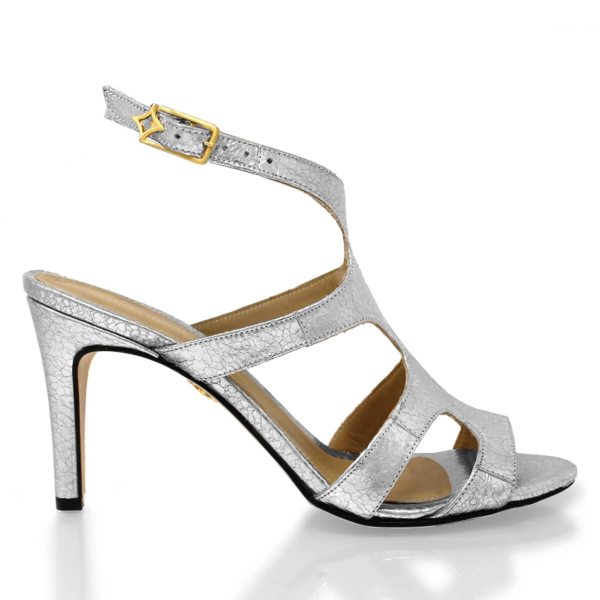 MILA 85 - Plata Regina Romero Zapato Sandalia Zapatilla Tacon Alto Para Dama En Piel 1 MILA 85 - Plata Regina Romero Zapato Sandalia Zapatilla Tacon Alto Para Dama En Piel