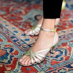 MIRA 60 - Champagne Regina Romero Zapato Sandalia Zapatilla Tacon Bajo Para Dama En Piel -Reginaromero Tienda de ventas Regina Romero zapatilla sandalia Mira champagne piel 08