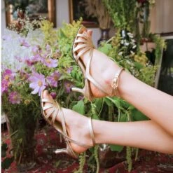 MIRA 60 - Champagne Regina Romero Zapato Sandalia Zapatilla Tacon Bajo Para Dama En Piel -Reginaromero Tienda de ventas Regina Romero zapatilla sandalia Mira champagne piel 09