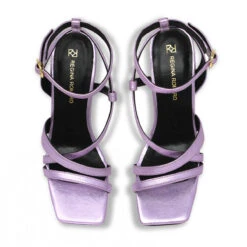 PIA 100 - Rosa Metalico Regina Romero Zapato Sandalia Zapatilla Tacon Alto Para Dama En Piel -Reginaromero Tienda de ventas Regina Romero zapatilla sandalia Pia rosa metalico piel 2