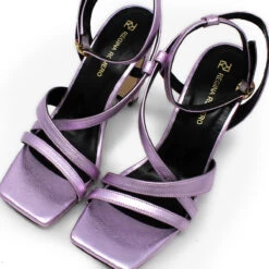 PIA 100 - Rosa Metalico Regina Romero Zapato Sandalia Zapatilla Tacon Alto Para Dama En Piel -Reginaromero Tienda de ventas Regina Romero zapatilla sandalia Pia rosa metalico piel 7