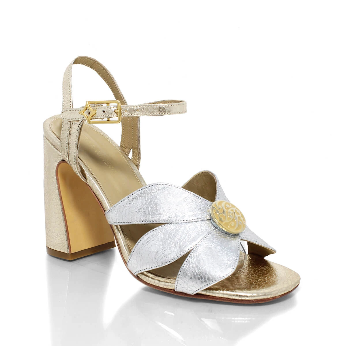 TRIXIE 95 - Oro Y Plata Regina Romero Zapato Zapatilla Tacon Alto Para Dama En Piel 6 TRIXIE 95 - Oro Y Plata Regina Romero Zapato Zapatilla Tacon Alto Para Dama En Piel - Imagen 6