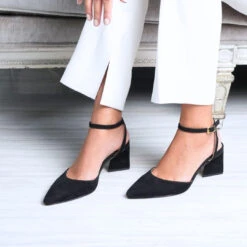 URSULA 50 - Ante Negro Regina Romero Zapato Zapatilla Tacon Bajo Para Dama En Piel -Reginaromero Tienda de ventas Regina Romero zapatilla sandalia Ursula ante negro 7