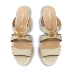 VINCI 50 - Beige Regina Romero Zapato Sandalia Zapatilla Tacon Bajo Para Dama En Piel -Reginaromero Tienda de ventas Regina Romero zapatilla sandalia Vinci beige piel 2