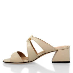 VINCI 50 - Beige Regina Romero Zapato Sandalia Zapatilla Tacon Bajo Para Dama En Piel -Reginaromero Tienda de ventas Regina Romero zapatilla sandalia Vinci beige piel 4