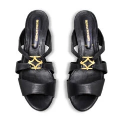 VINCI 50 - Negro Regina Romero Zapato Sandalia Zapatilla Tacon Bajo Para Dama En Piel -Reginaromero Tienda de ventas Regina Romero zapatilla sandalia Vinci negro piel 2 c3450bb8 fce6 4b20 96b0 e42895d97a31