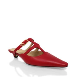 SILVIA 30 - Rojo Regina Romero Zapato Zapatilla Tacon Bajo Para Dama En Piel -Reginaromero Tienda de ventas Regina Romero zapatilla sandalia kitten Silvia rojo piel 3