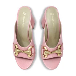 BASS 75 - Rosa Claro Regina Romero Zapato Sandalia Zapatilla Tacon Alto Para Dama En Piel -Reginaromero Tienda de ventas Regina Romero zapatilla sandalia mule Bass rosa claro piel 2