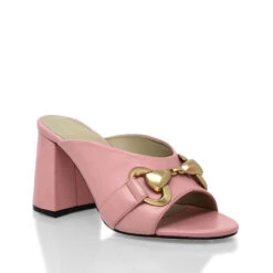 BASS 75 - Rosa Claro Regina Romero Zapato Sandalia Zapatilla Tacon Alto Para Dama En Piel -Reginaromero Tienda de ventas Regina Romero zapatilla sandalia mule Bass rosa claro piel 3