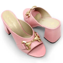 BASS 75 - Rosa Claro Regina Romero Zapato Sandalia Zapatilla Tacon Alto Para Dama En Piel -Reginaromero Tienda de ventas Regina Romero zapatilla sandalia mule Bass rosa claro piel 7