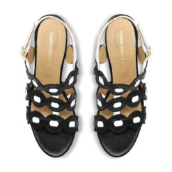 AGNI 135 - Negro Y Blanco Regina Romero Zapato Sandalia Plataforma Tacon Alto Para Dama En Piel 13 AGNI 135 - Negro Y Blanco Regina Romero Zapato Sandalia Plataforma Tacon Alto Para Dama En Piel -Reginaromero Tienda de ventas Regina Romero zapatilla sandalia plataforma Agni negro piel 2