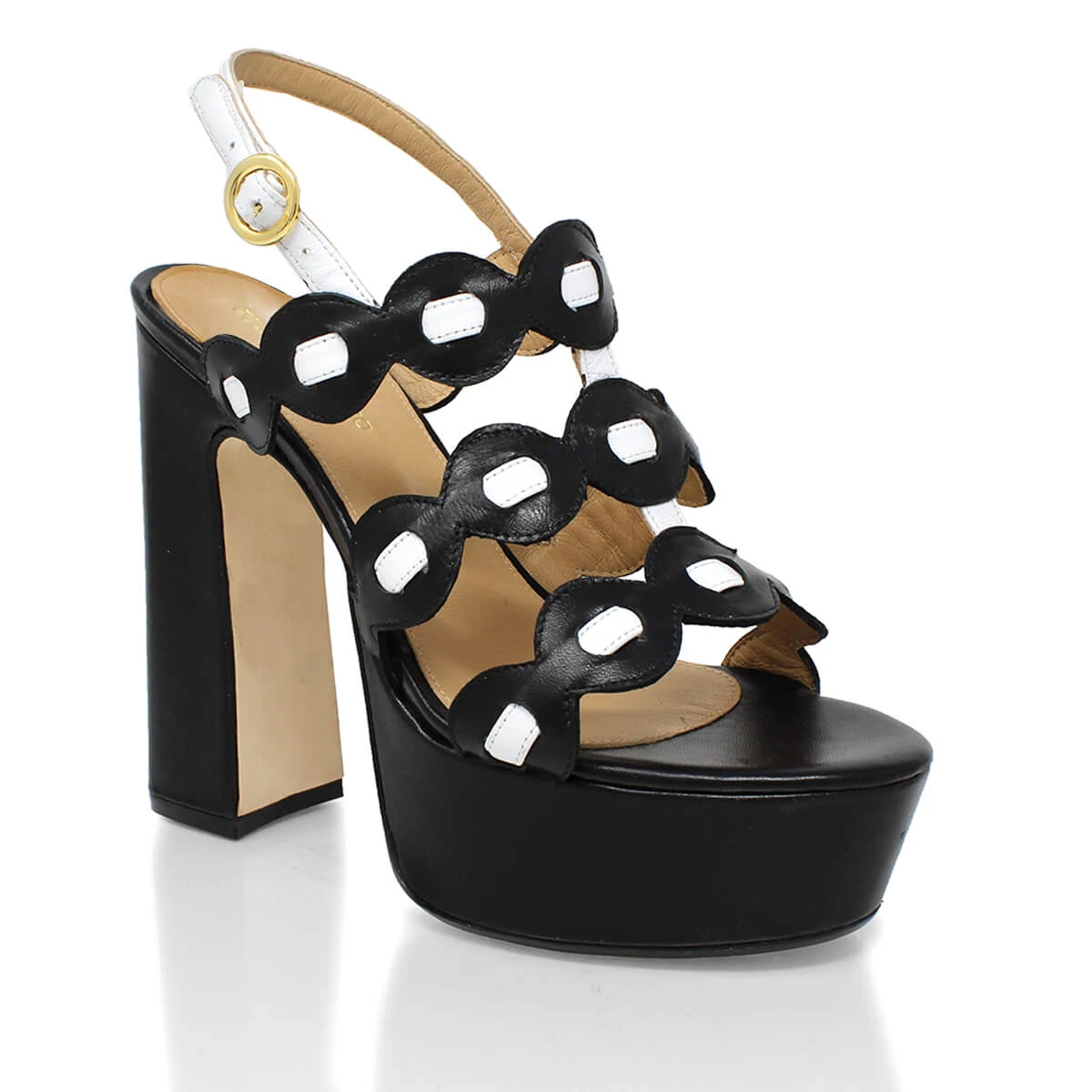 AGNI 135 - Negro Y Blanco Regina Romero Zapato Sandalia Plataforma Tacon Alto Para Dama En Piel 5 AGNI 135 - Negro Y Blanco Regina Romero Zapato Sandalia Plataforma Tacon Alto Para Dama En Piel - Imagen 5