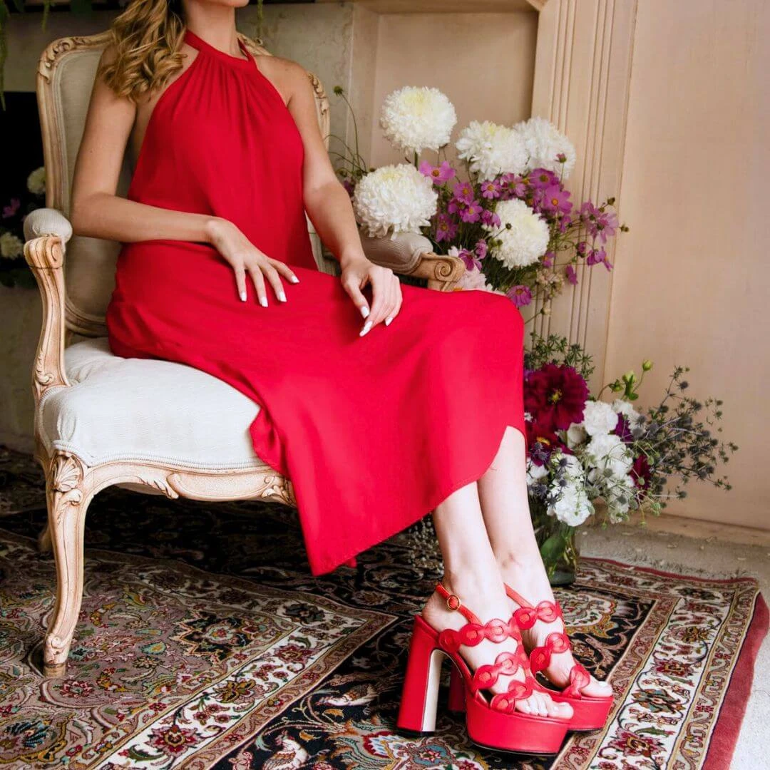 AGNI 135 - Rojo Y Naranja Regina Romero Zapato Sandalia Plataforma Tacon Alto Para Dama En Piel 3 AGNI 135 - Rojo Y Naranja Regina Romero Zapato Sandalia Plataforma Tacon Alto Para Dama En Piel - Imagen 3