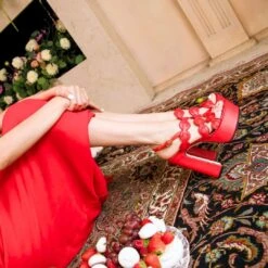 AGNI 135 - Rojo Y Naranja Regina Romero Zapato Sandalia Plataforma Tacon Alto Para Dama En Piel 10 AGNI 135 - Rojo Y Naranja Regina Romero Zapato Sandalia Plataforma Tacon Alto Para Dama En Piel -Reginaromero Tienda de ventas Regina Romero zapatilla sandalia plataforma Agni rojo piel 08