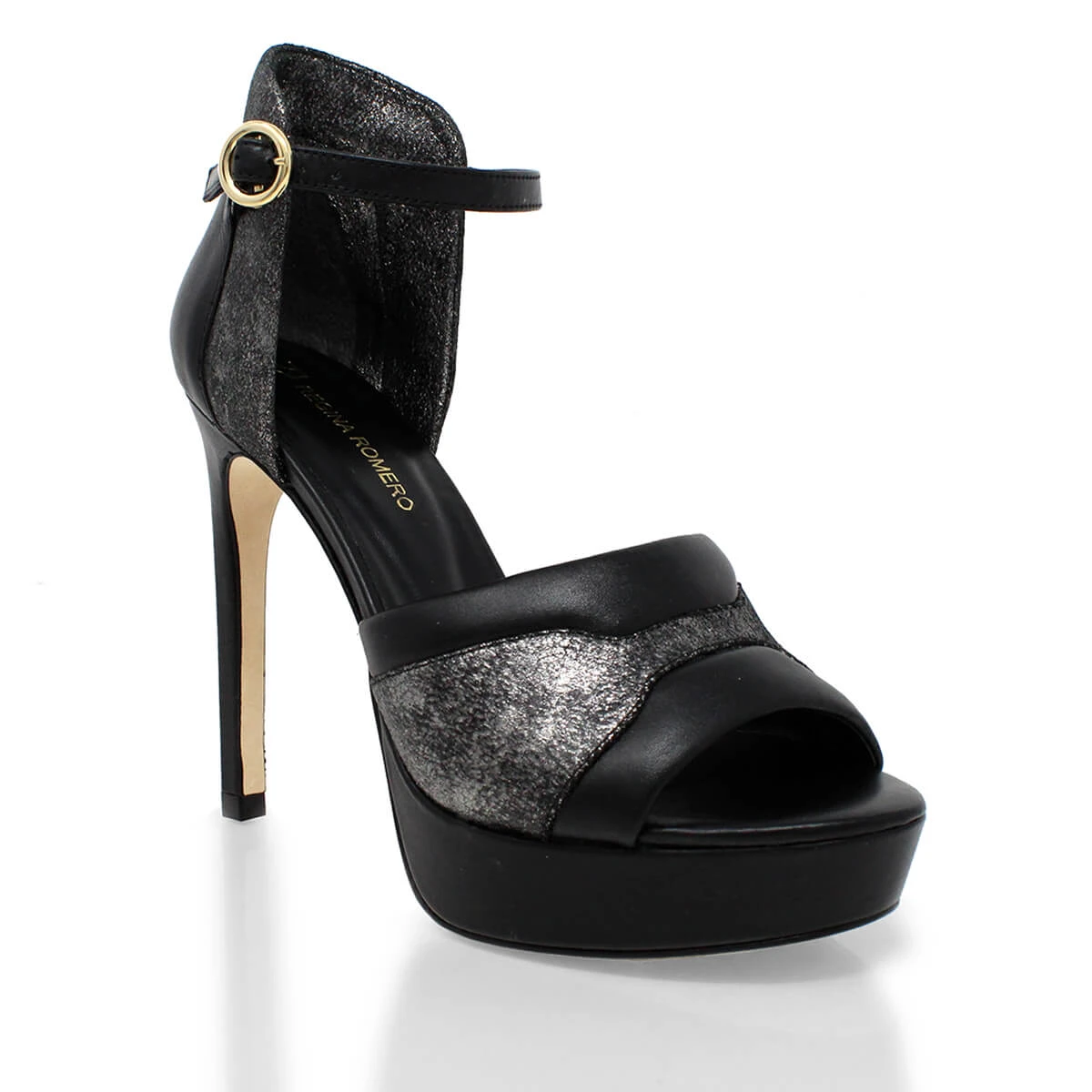 ALAIS 125 - Plomo Regina Romero Zapato Sandalia Plataforma Tacon Alto Para Dama En Piel 5 ALAIS 125 - Plomo Regina Romero Zapato Sandalia Plataforma Tacon Alto Para Dama En Piel - Imagen 5