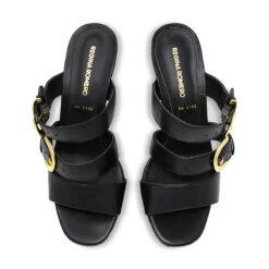 BALI 95 - Negro Regina Romero Zapato Sandalia Zapatilla Tacon Alto Para Dama En Piel -Reginaromero Tienda de ventas Regina Romero zapatilla sandalia plataforma Bali negro piel 2