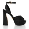 BERNADETTE 125 - Negro Regina Romero Zapato Sandalia Plataforma Tacon Alto Para Dama En Piel