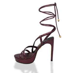BRIGGITE 125 - Burgundy Regina Romero Zapato Sandalia Plataforma Tacon Alto Para Dama En Piel -Reginaromero Tienda de ventas Regina Romero zapatilla sandalia plataforma Brigitte vino piel 3