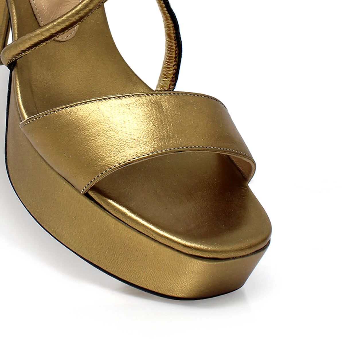 CALIPSO 95 - Oro Viejo Regina Romero Zapato Sandalia Plataforma Tacon Alto Para Dama En Piel - Imagen 8