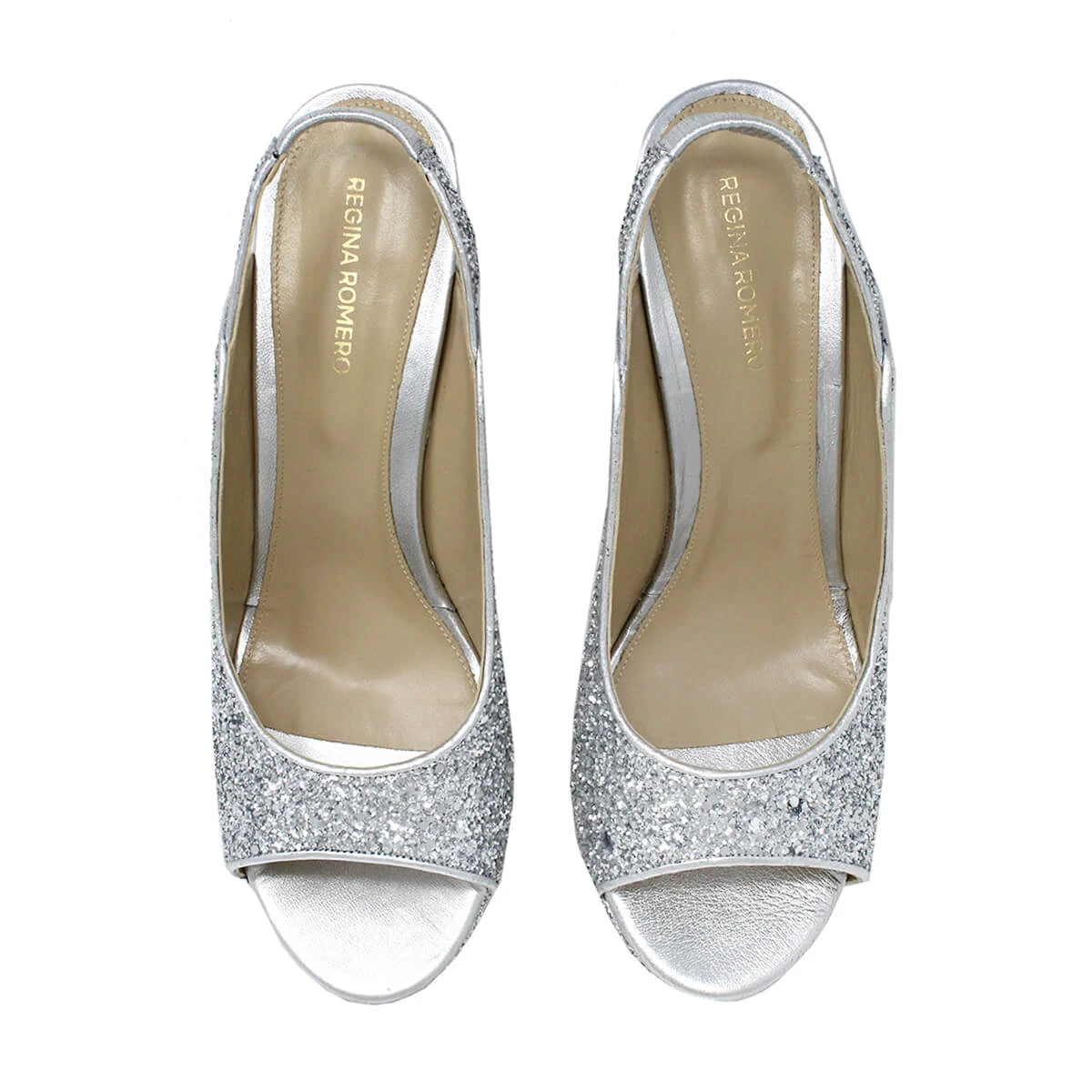 CHERYL 125 - Glitter Plata Regina Romero Zapato Sandalia Plataforma Tacon Alto Para Dama En Piel 9 CHERYL 125 - Glitter Plata Regina Romero Zapato Sandalia Plataforma Tacon Alto Para Dama En Piel - Imagen 9