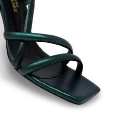 JULIETTE 100 - Verde Ahumado Regina Romero Zapato Sandalia Zapatilla Tacon Alto Para Dama En Piel -Reginaromero Tienda de ventas Regina Romero zapatilla sandalia plataforma Juliette verde piel 6