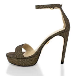 LAURA 125 - Glitter Oro Regina Romero Zapato Sandalia Plataforma Tacon Alto Para Dama En Piel -Reginaromero Tienda de ventas Regina Romero zapatilla sandalia plataforma Laura oro piel 5