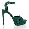 LORRAINE 125 - Verde Jade Regina Romero Zapato Sandalia Zapatilla Tacon Alto Para Dama En Piel