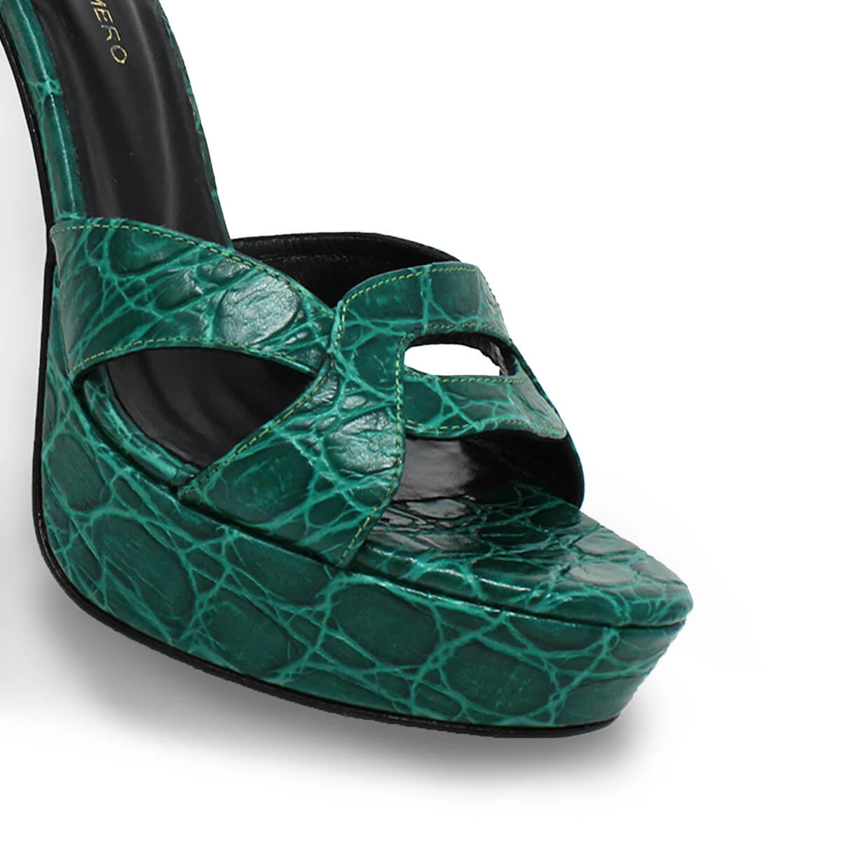 LORRAINE 125 - Verde Jade Regina Romero Zapato Sandalia Zapatilla Tacon Alto Para Dama En Piel - Imagen 8