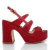 MARITE 105 - Rojo Regina Romero Zapato Sandalia Plataforma Tacon Alto Para Dama En Piel