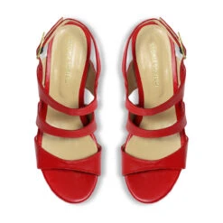 MARITE 105 - Rojo Regina Romero Zapato Sandalia Plataforma Tacon Alto Para Dama En Piel -Reginaromero Tienda de ventas Regina Romero zapatilla sandalia plataforma Marite rojo piel 2