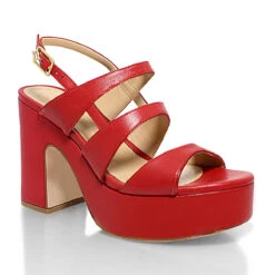 MARITE 105 - Rojo Regina Romero Zapato Sandalia Plataforma Tacon Alto Para Dama En Piel -Reginaromero Tienda de ventas Regina Romero zapatilla sandalia plataforma Marite rojo piel 3 4a2d5f65 9f3f 4941 ac7d bef4f37279b5