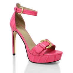 TROPEZ 135 - Rosa Regina Romero Zapato Sandalia Plataforma Tacon Alto Para Dama En Piel -Reginaromero Tienda de ventas Regina Romero zapatilla sandalia plataforma Tropez rosa piel 03