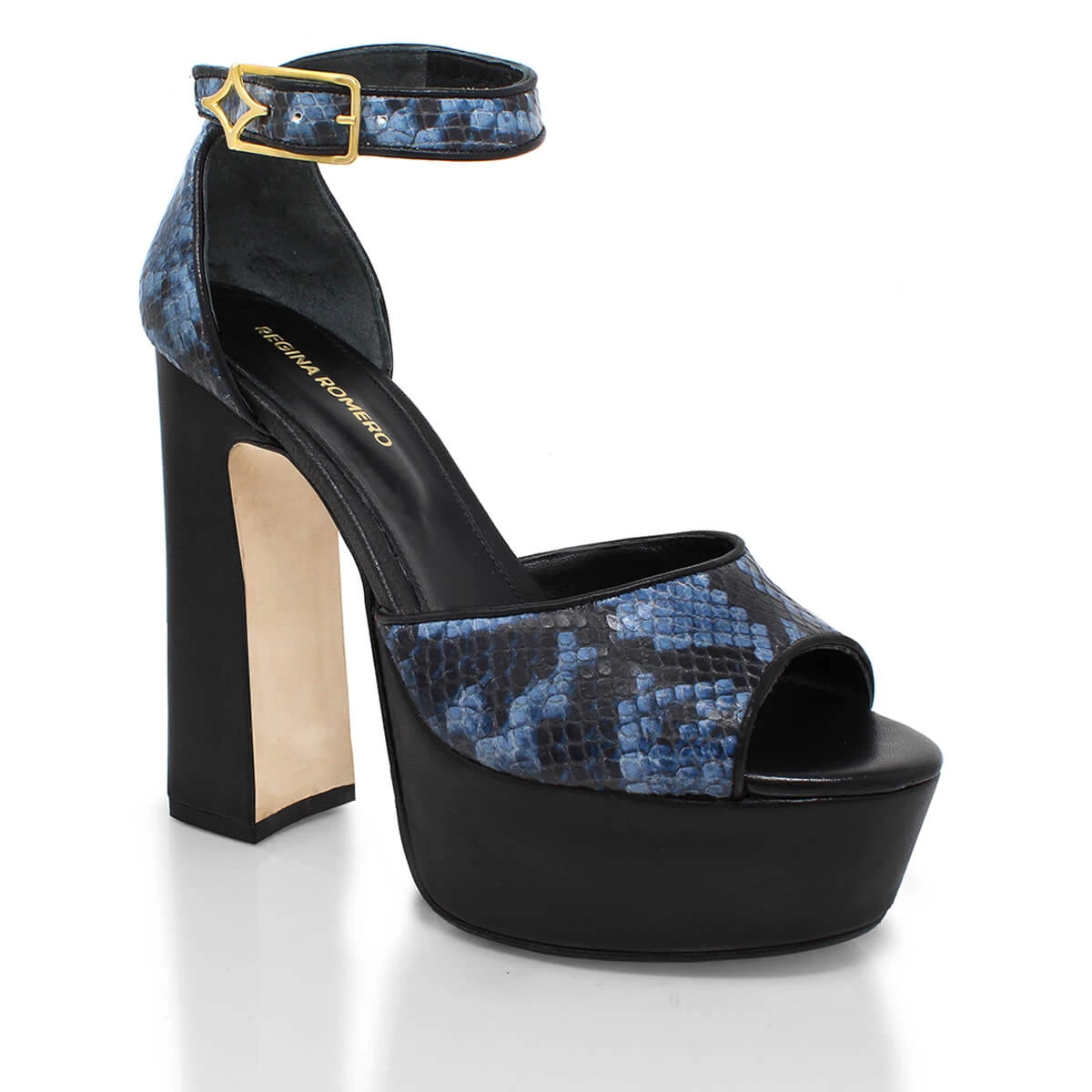 MARCE 135 - Azul Regina Romero Zapato Sandalia Plataforma Tacon Alto Para Dama En Piel 4 MARCE 135 - Azul Regina Romero Zapato Sandalia Plataforma Tacon Alto Para Dama En Piel - Imagen 4