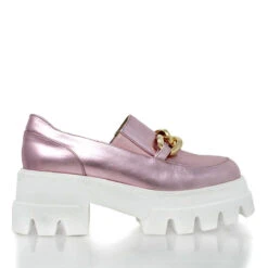 RAQUEL 65 - Rosa Metalico Regina Romero Zapato Tenis Urbano Sport Para Dama En Piel